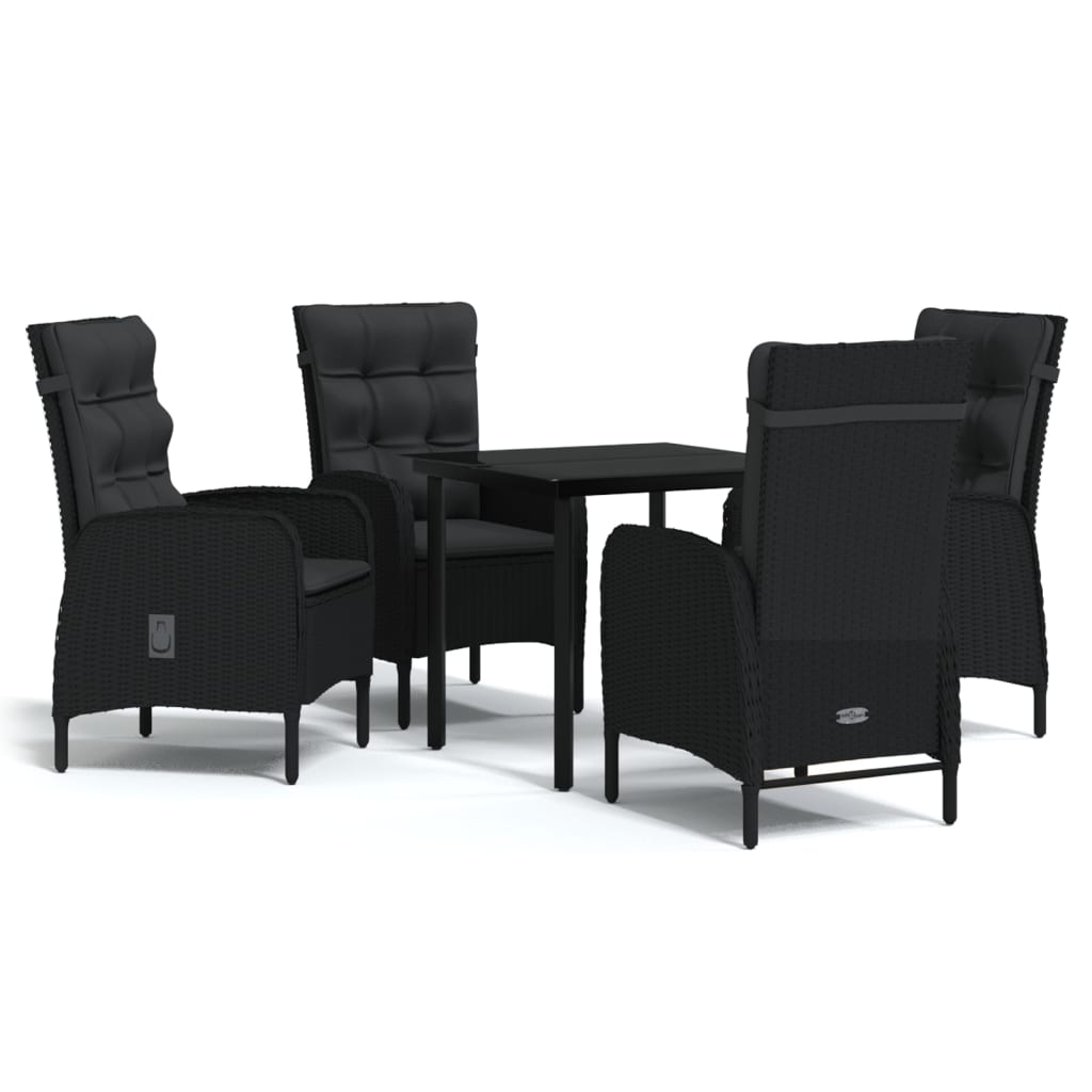5-delige Tuinset met kussens zwart is nu te koop bij PeponiXL, paradijselijk wonen!