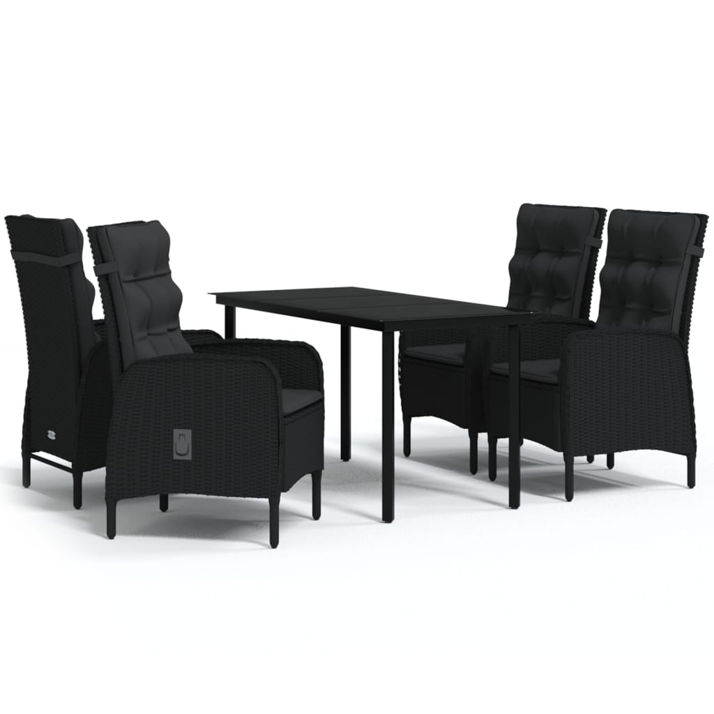5-delige Tuinset met kussens zwart is nu te koop bij PeponiXL, paradijselijk wonen!