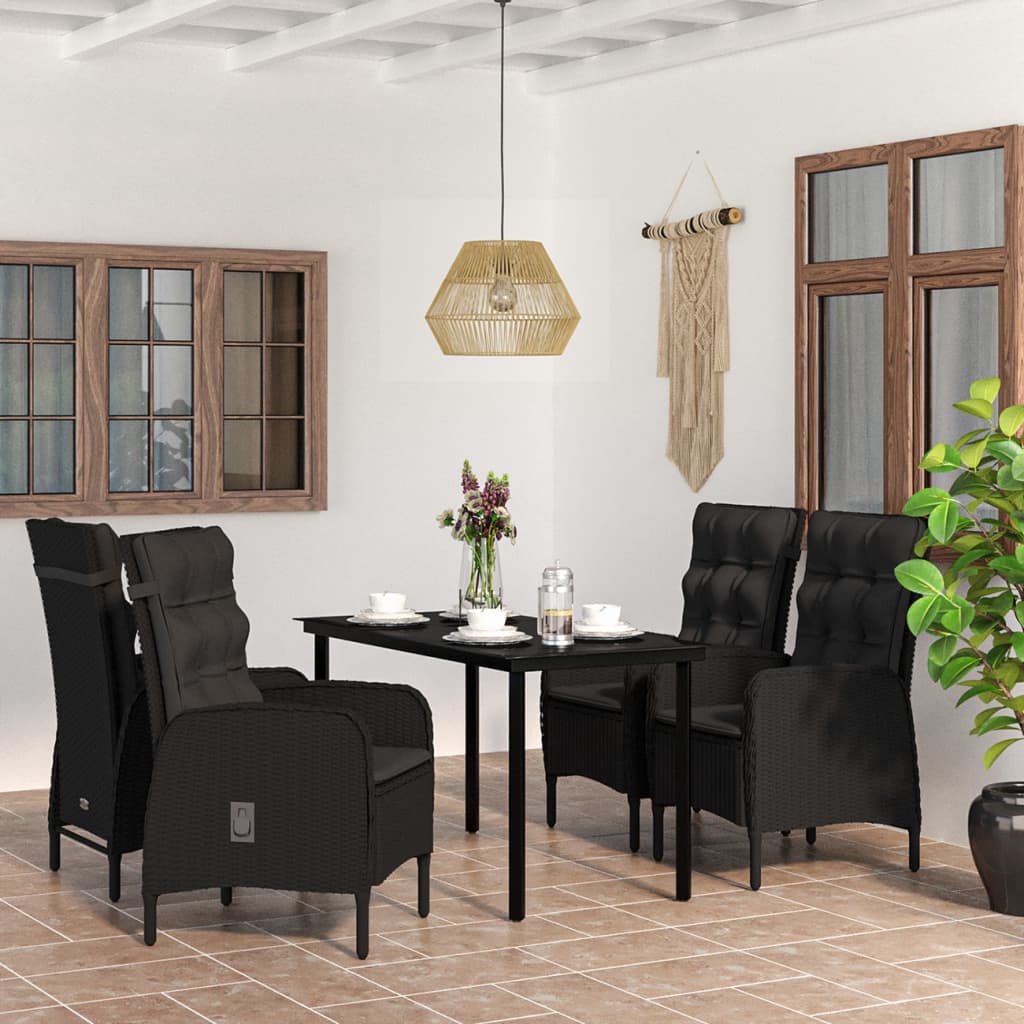 5-delige Tuinset met kussens zwart is nu te koop bij PeponiXL, paradijselijk wonen!