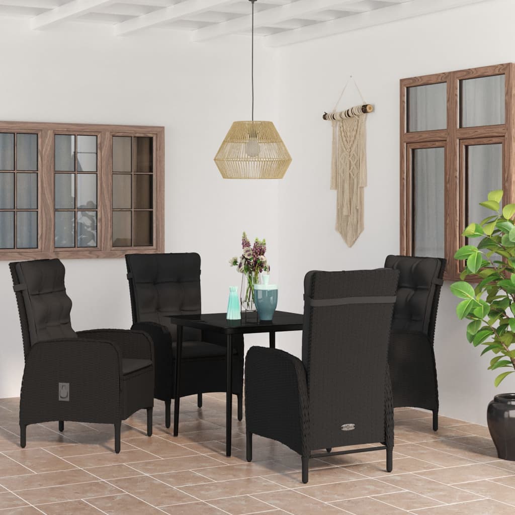5-delige Tuinset met kussens zwart is nu te koop bij PeponiXL, paradijselijk wonen!