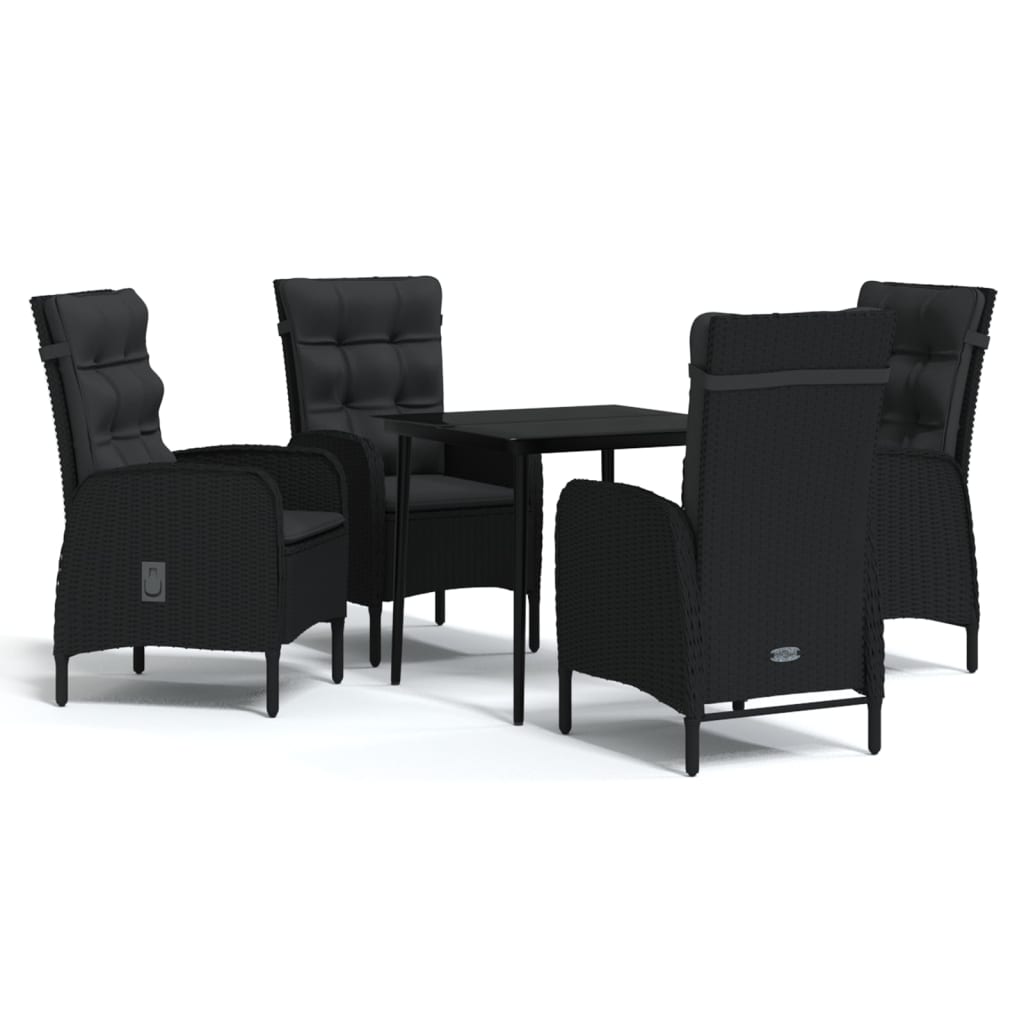 5-delige Tuinset met kussens zwart is nu te koop bij PeponiXL, paradijselijk wonen!