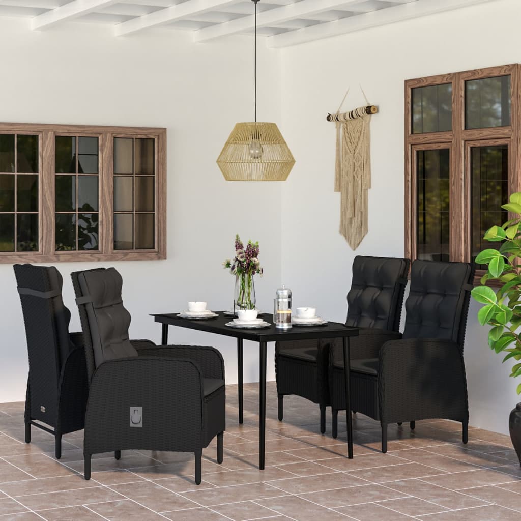 5-delige Tuinset met kussens zwart is nu te koop bij PeponiXL, paradijselijk wonen!