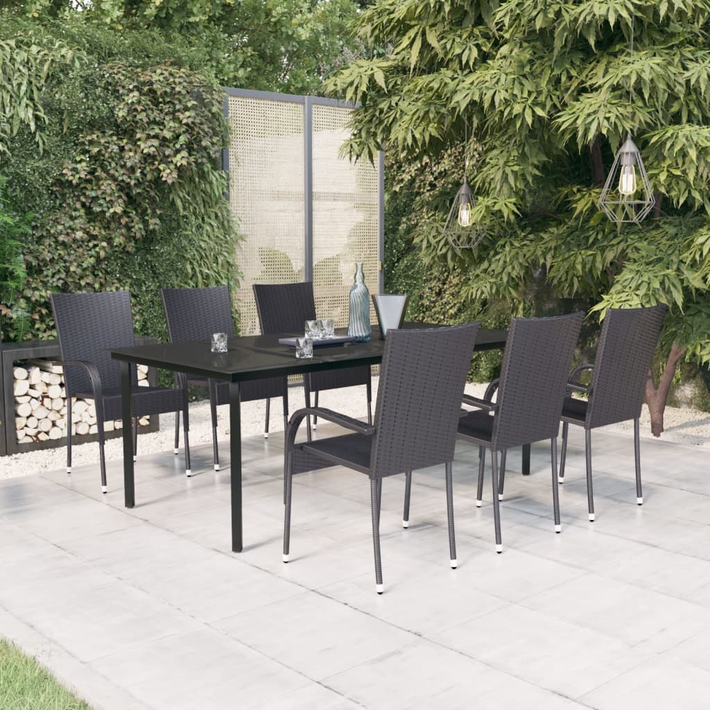 7-delige Tuinset zwart is nu te koop bij PeponiXL, paradijselijk wonen!