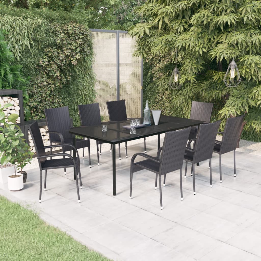 9-delige Tuinset zwart is nu te koop bij PeponiXL, paradijselijk wonen!