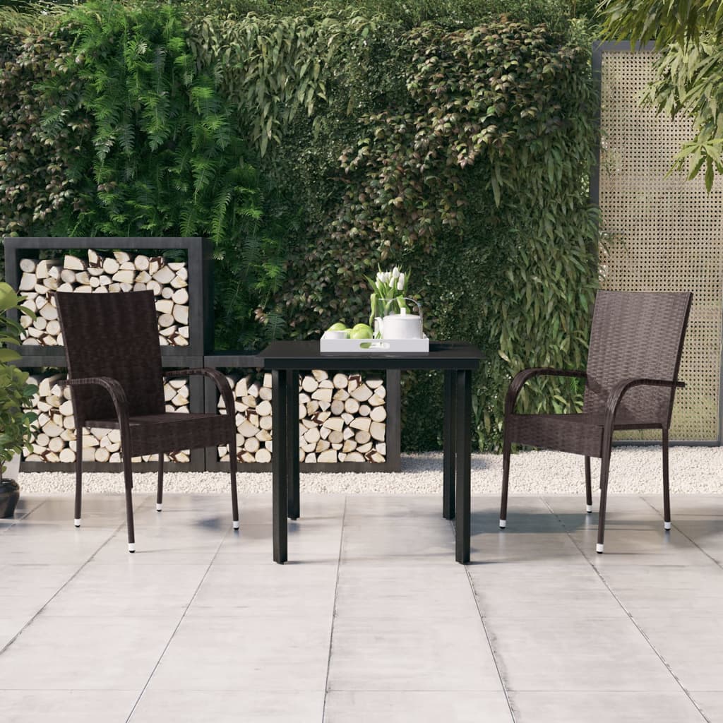 3-delige Tuinset bruin en zwart is nu te koop bij PeponiXL, paradijselijk wonen!