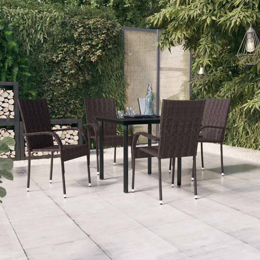 5-delige Tuinset bruin en zwart is nu te koop bij PeponiXL, paradijselijk wonen!