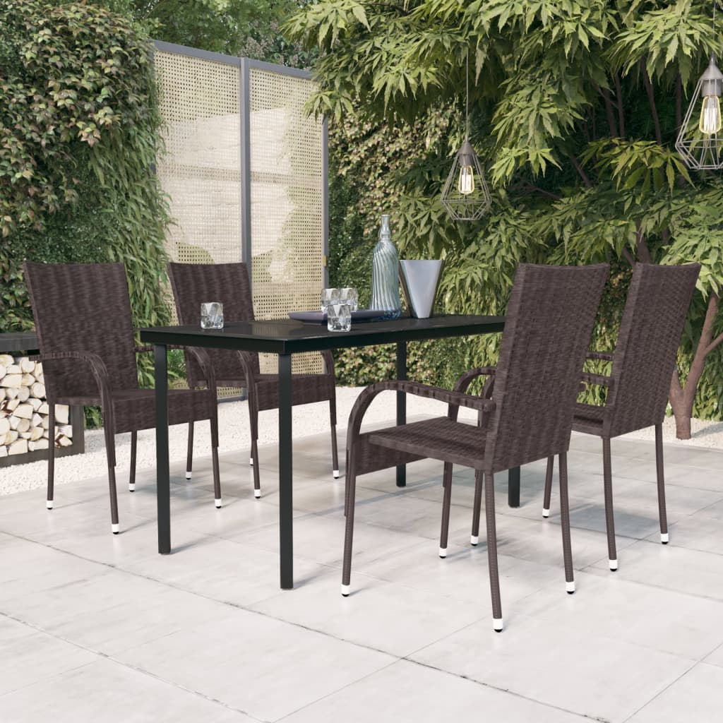 5-delige Tuinset bruin en zwart is nu te koop bij PeponiXL, paradijselijk wonen!