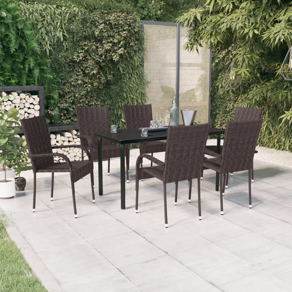 7-delige Tuinset bruin en zwart is nu te koop bij PeponiXL, paradijselijk wonen!