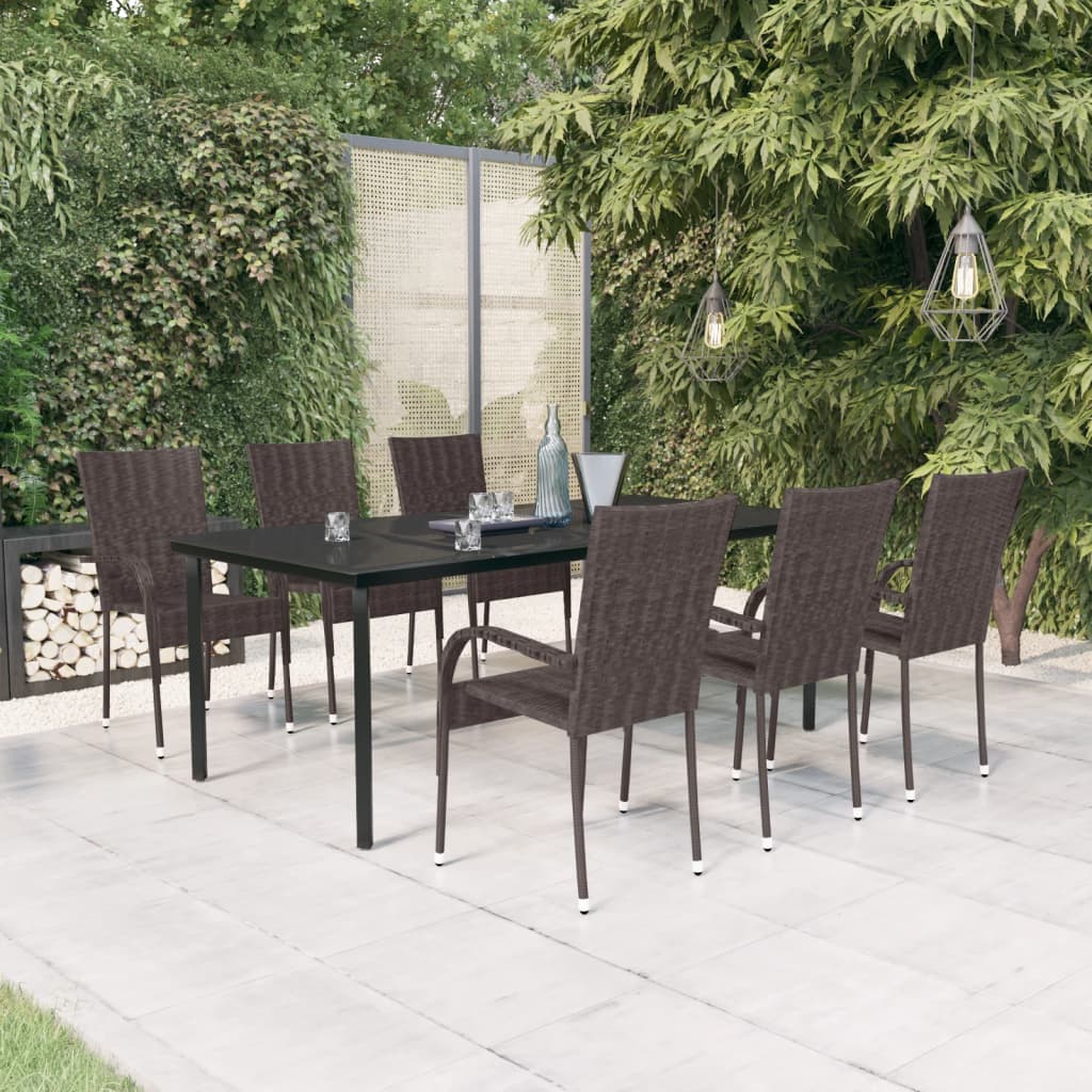 7-delige Tuinset bruin en zwart is nu te koop bij PeponiXL, paradijselijk wonen!