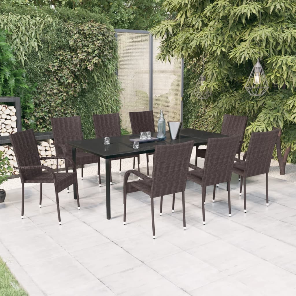 9-delige Tuinset bruin en zwart is nu te koop bij PeponiXL, paradijselijk wonen!