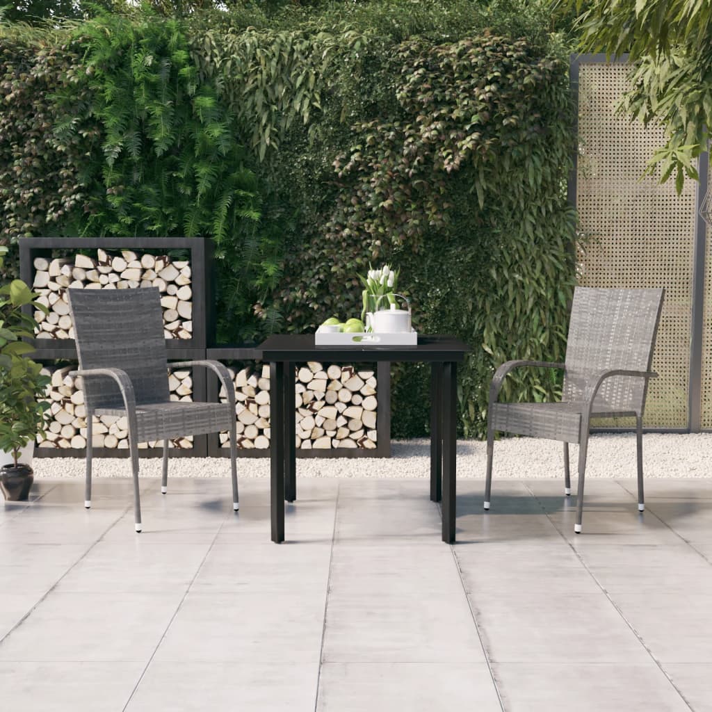 3-delige Tuinset grijs en zwart is nu te koop bij PeponiXL, paradijselijk wonen!
