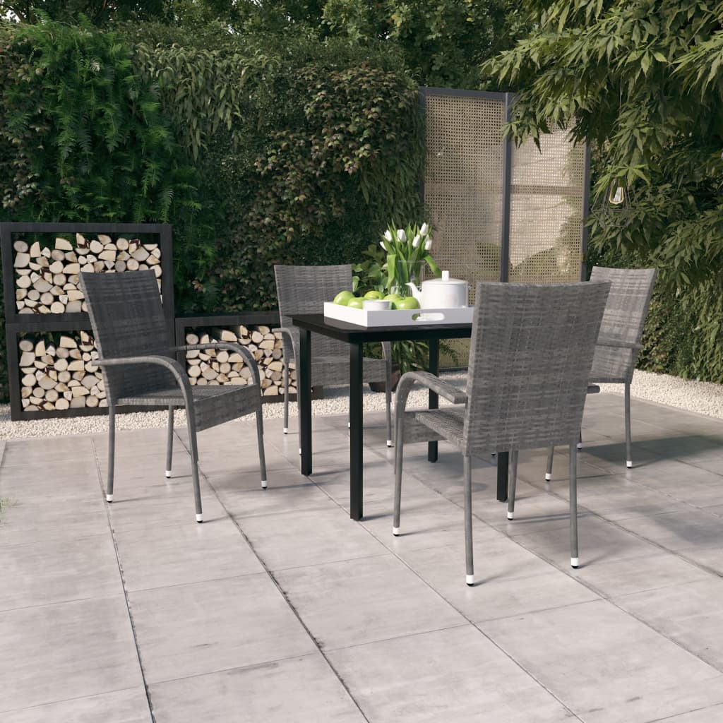 5-delige Tuinset grijs en zwart is nu te koop bij PeponiXL, paradijselijk wonen!
