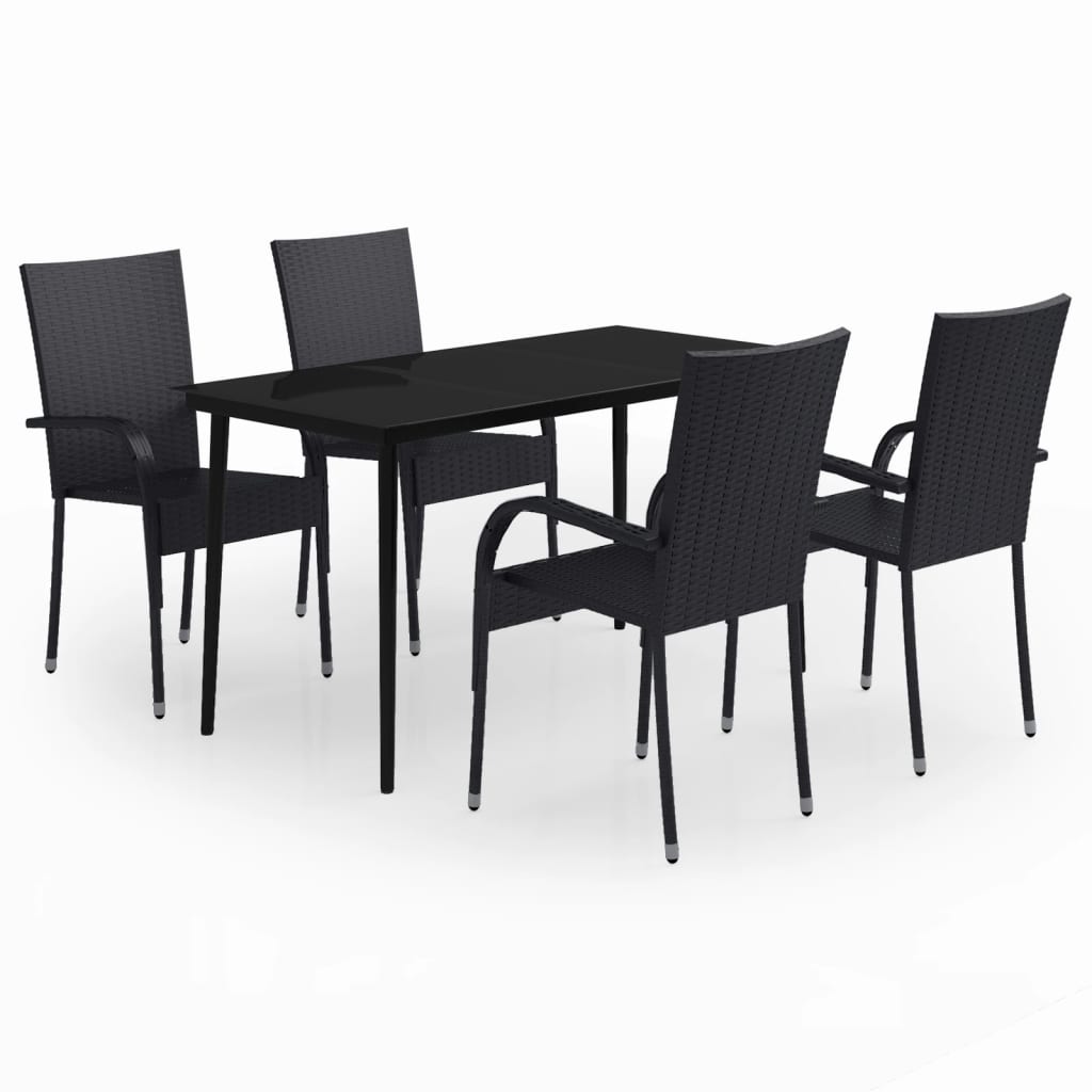 5-delige Tuinset zwart is nu te koop bij PeponiXL, paradijselijk wonen!