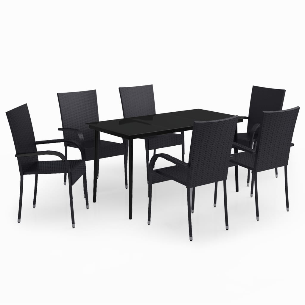 7-delige Tuinset zwart is nu te koop bij PeponiXL, paradijselijk wonen!