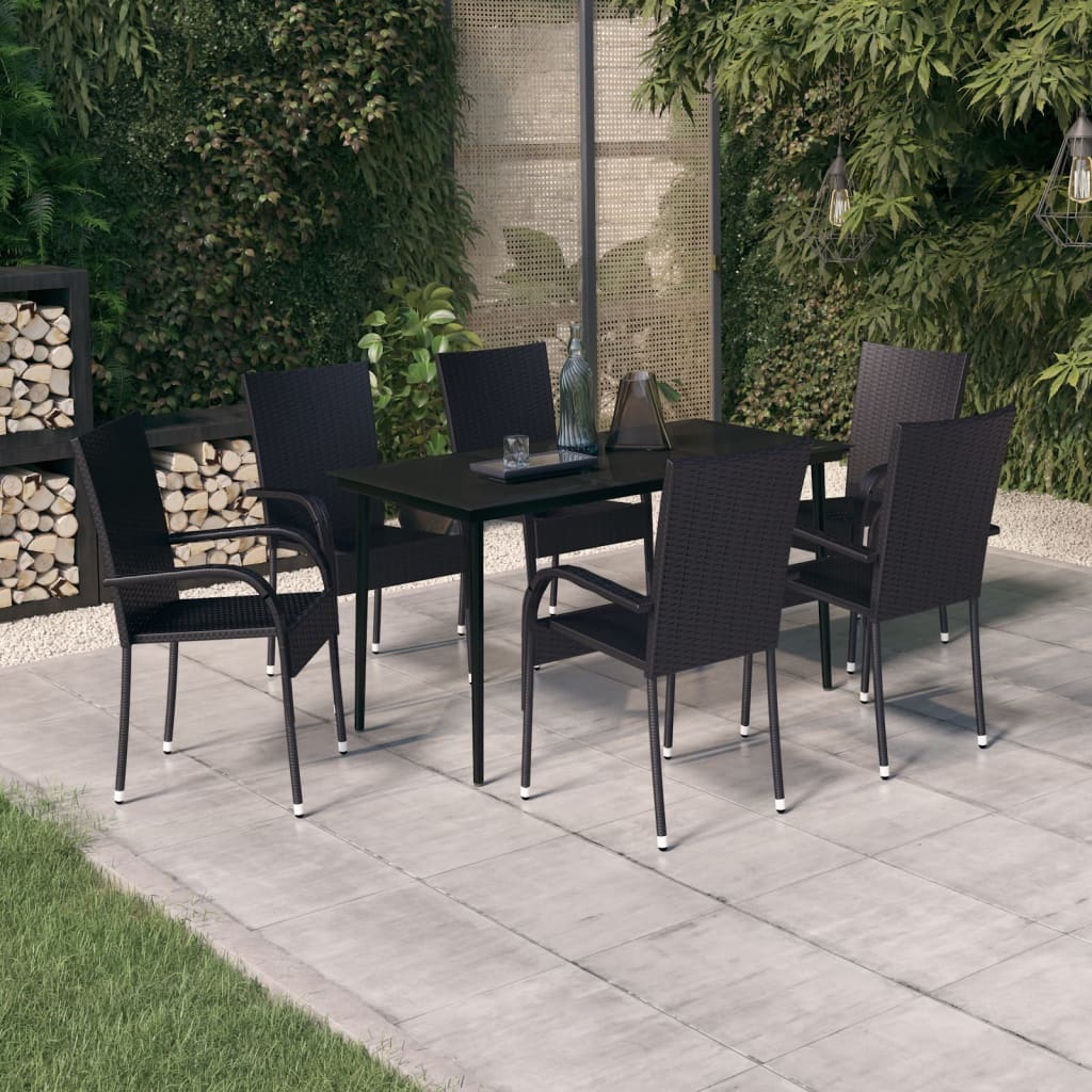 7-delige Tuinset zwart is nu te koop bij PeponiXL, paradijselijk wonen!