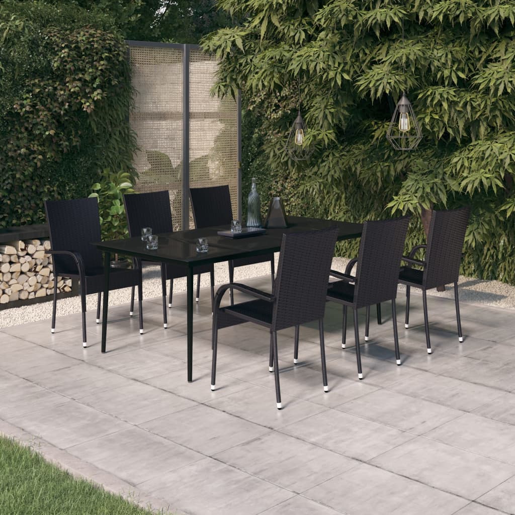 7-delige Tuinset zwart is nu te koop bij PeponiXL, paradijselijk wonen!