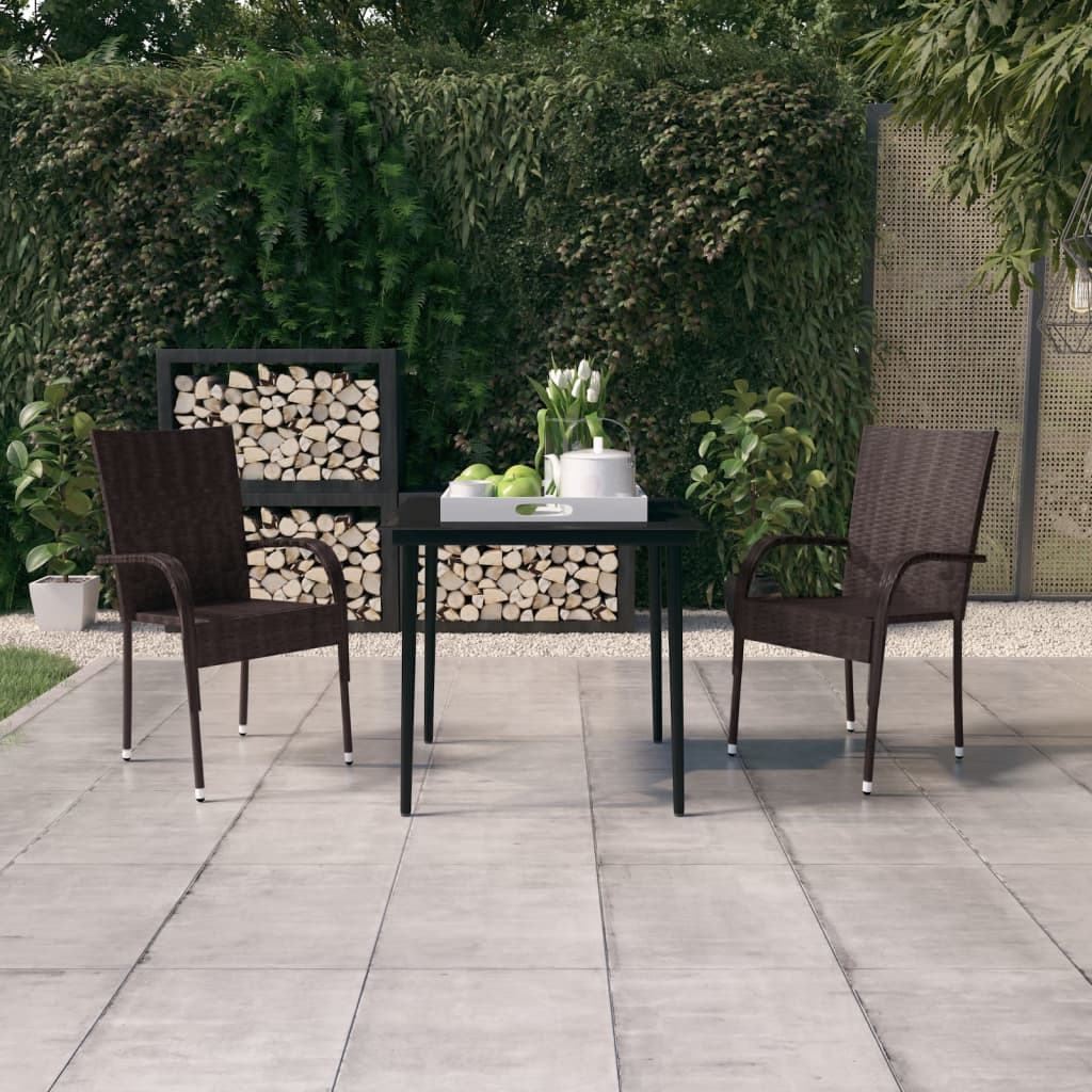 3-delige Tuinset bruin en zwart is nu te koop bij PeponiXL, paradijselijk wonen!