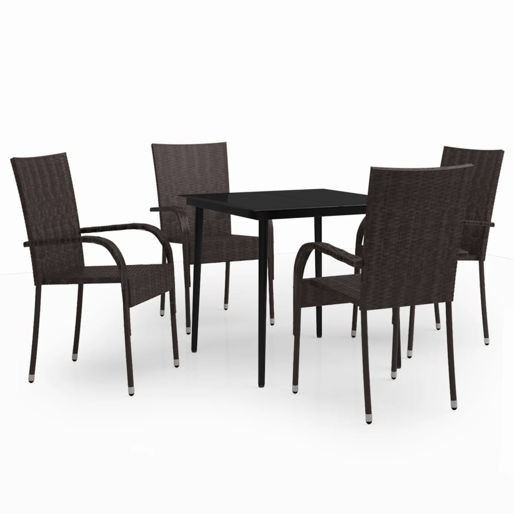 5-delige Tuinset bruin en zwart is nu te koop bij PeponiXL, paradijselijk wonen!