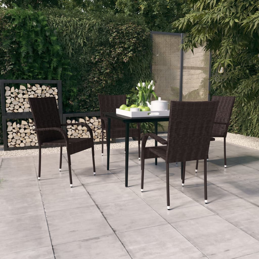 5-delige Tuinset bruin en zwart is nu te koop bij PeponiXL, paradijselijk wonen!