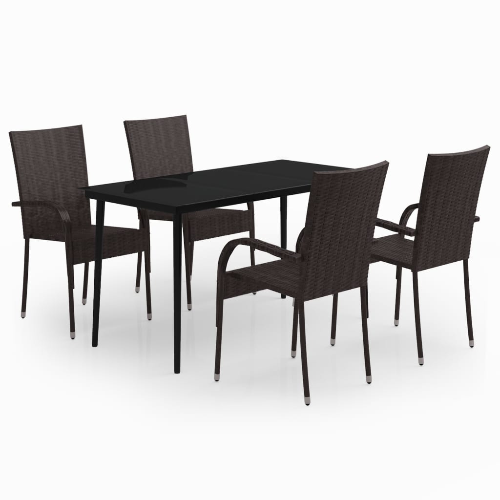 5-delige Tuinset bruin en zwart is nu te koop bij PeponiXL, paradijselijk wonen!