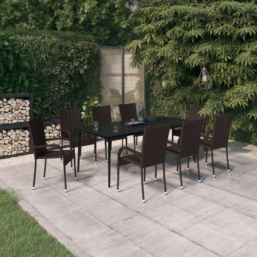 9-delige Tuinset bruin en zwart is nu te koop bij PeponiXL, paradijselijk wonen!