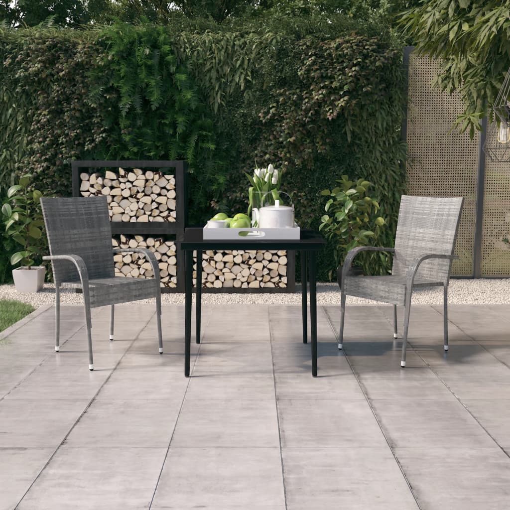 3-delige Tuinset grijs en zwart is nu te koop bij PeponiXL, paradijselijk wonen!