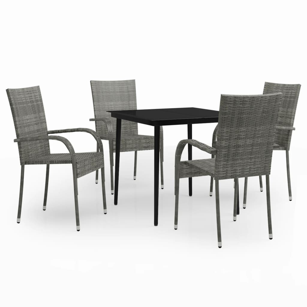 5-delige Tuinset grijs en zwart is nu te koop bij PeponiXL, paradijselijk wonen!