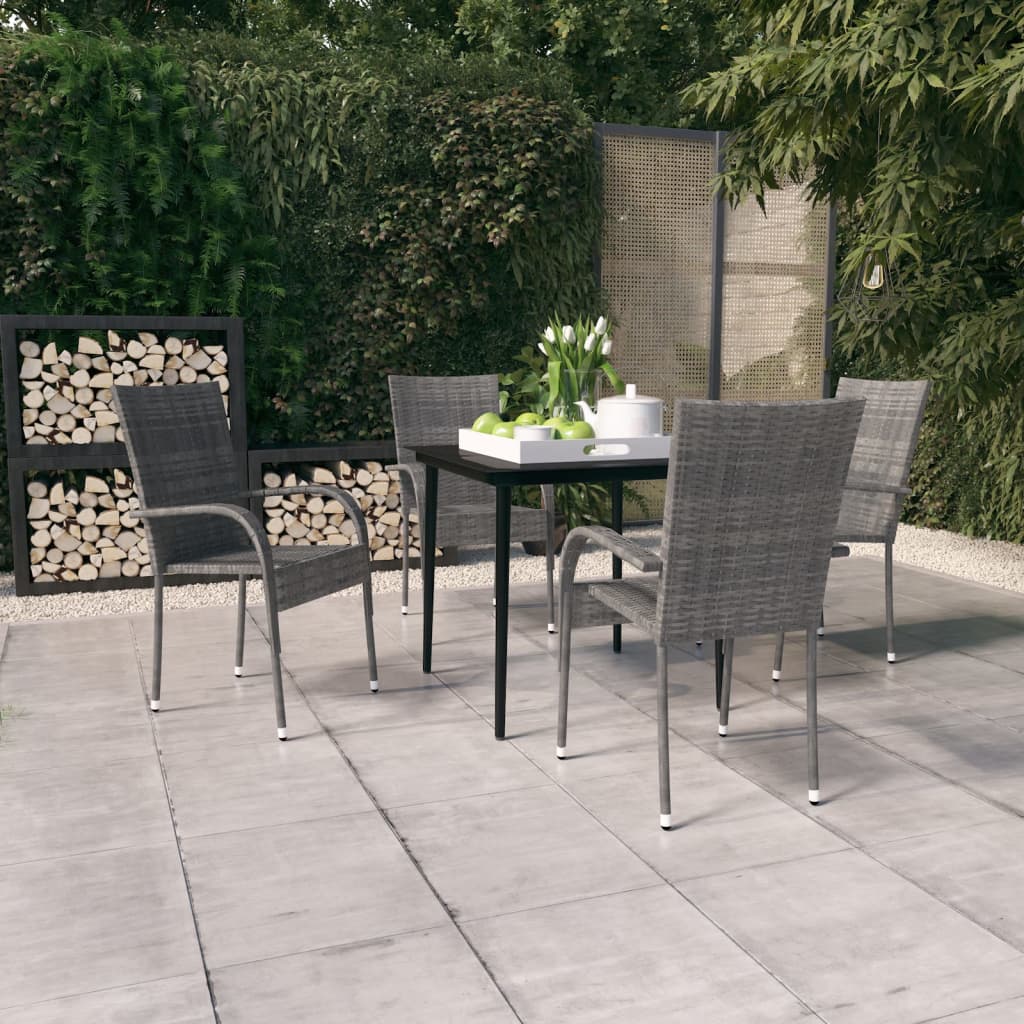 5-delige Tuinset grijs en zwart is nu te koop bij PeponiXL, paradijselijk wonen!