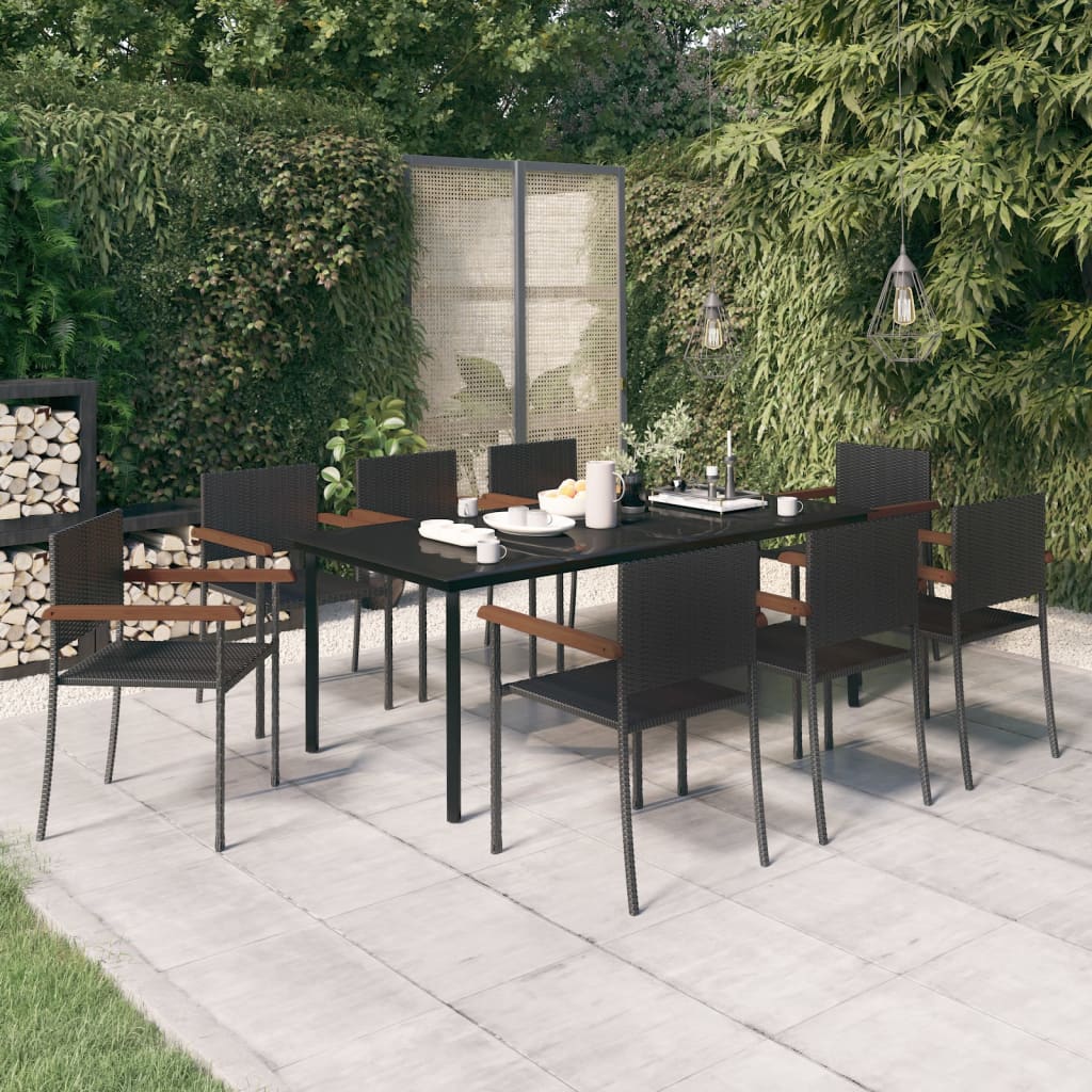 9-delige Tuinset zwart is nu te koop bij PeponiXL, paradijselijk wonen!