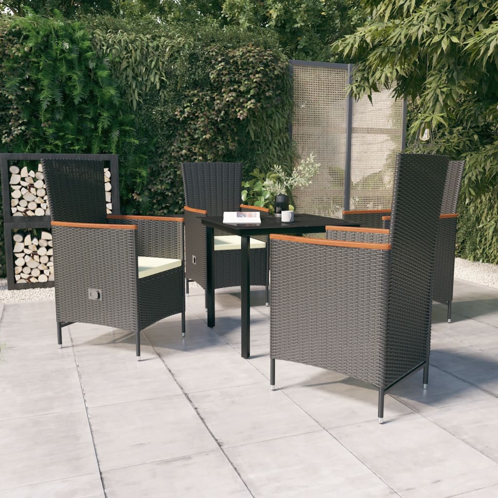5-delige Tuinset met kussens zwart is nu te koop bij PeponiXL, paradijselijk wonen!