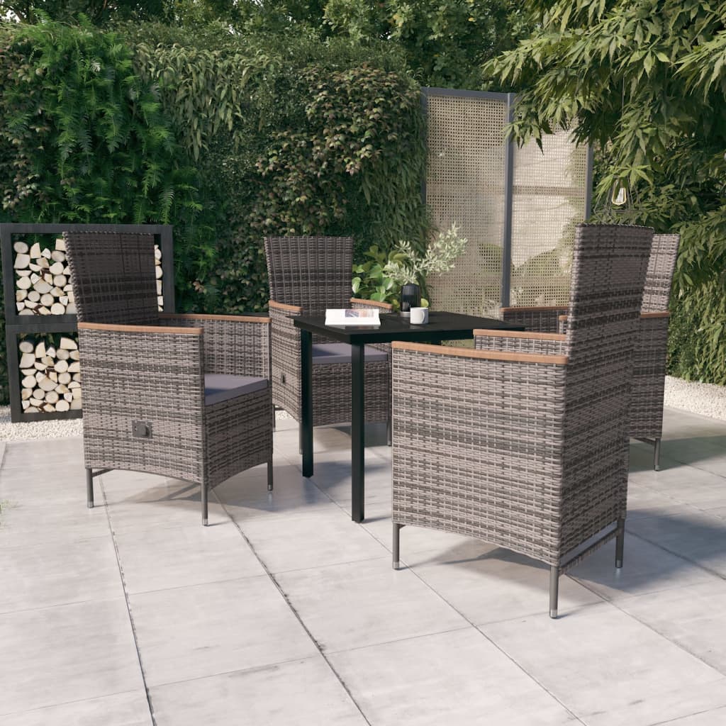 5-delige Tuinset met kussens grijs is nu te koop bij PeponiXL, paradijselijk wonen!