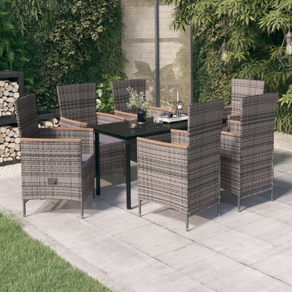 7-delige Tuinset met kussens grijs is nu te koop bij PeponiXL, paradijselijk wonen!