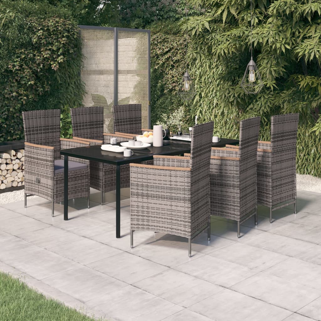 7-delige Tuinset met kussens grijs is nu te koop bij PeponiXL, paradijselijk wonen!