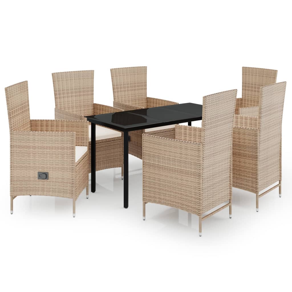 7-delige Tuinset met kussens beige is nu te koop bij PeponiXL, paradijselijk wonen!