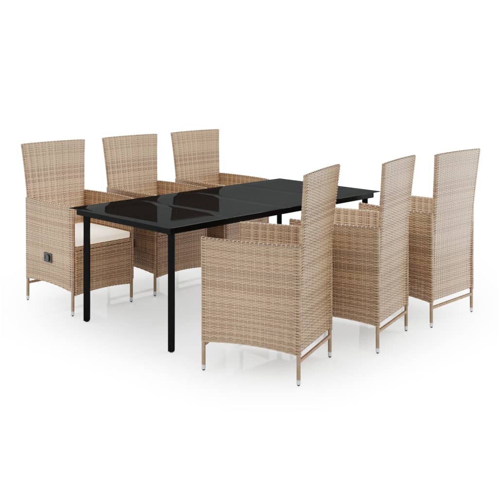 7-delige Tuinset met kussens beige is nu te koop bij PeponiXL, paradijselijk wonen!