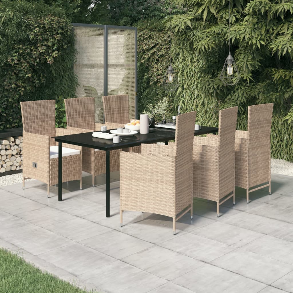7-delige Tuinset met kussens beige is nu te koop bij PeponiXL, paradijselijk wonen!