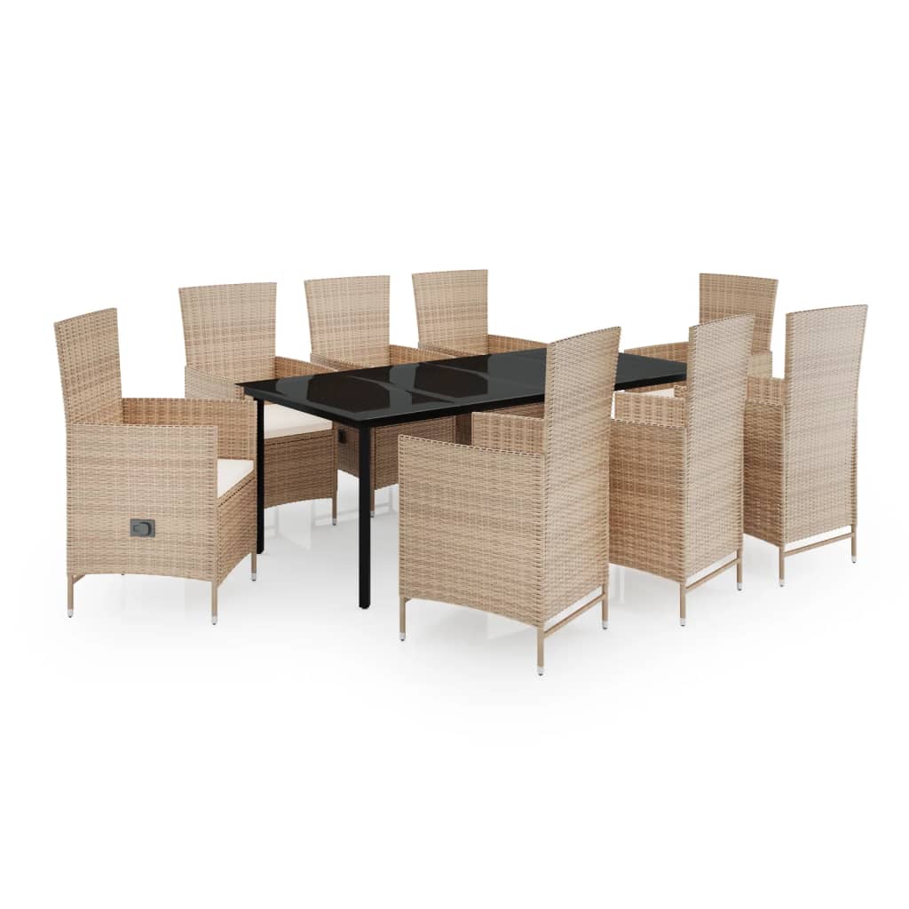 9-delige Tuinset met kussens beige is nu te koop bij PeponiXL, paradijselijk wonen!