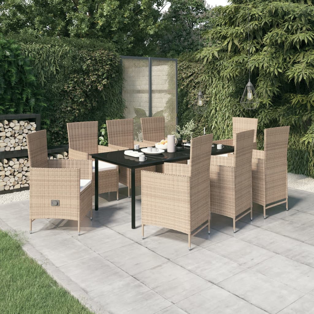 9-delige Tuinset met kussens beige is nu te koop bij PeponiXL, paradijselijk wonen!