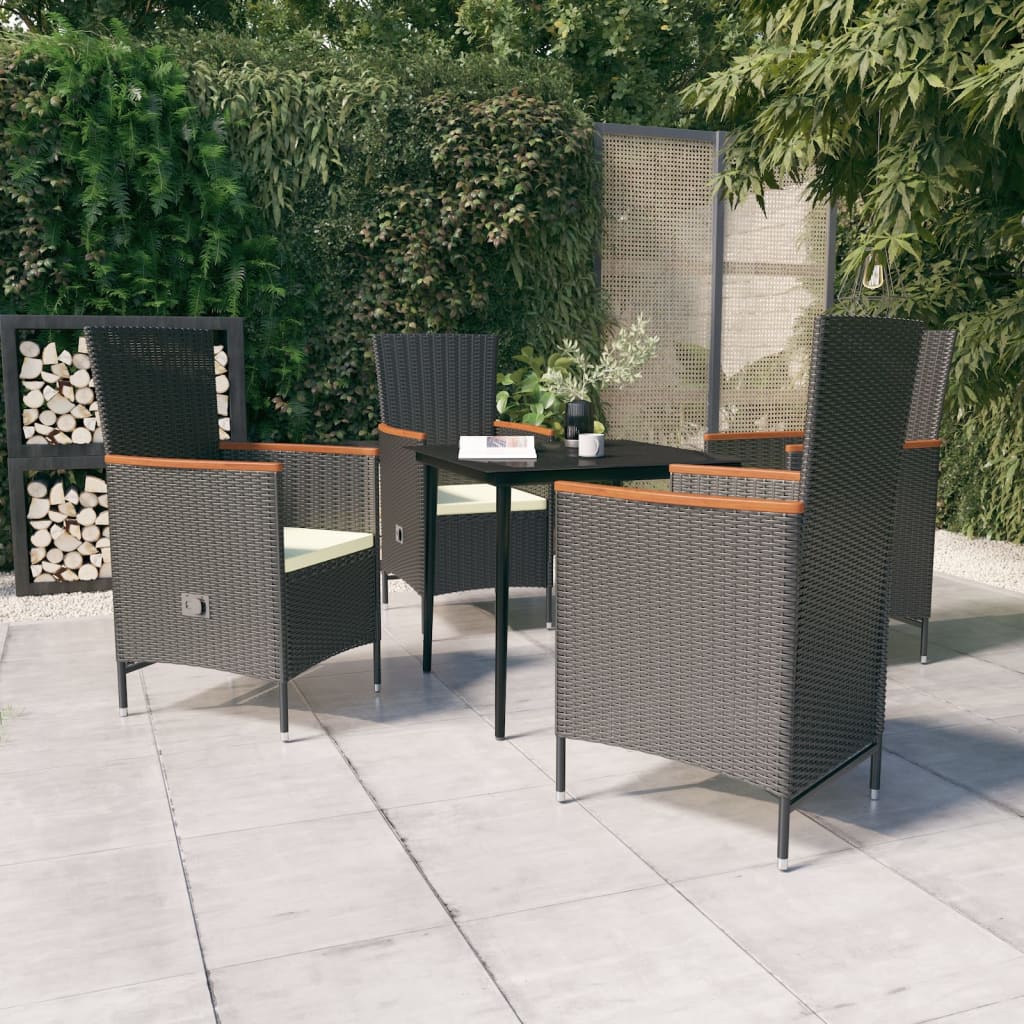 5-delige Tuinset met kussens zwart is nu te koop bij PeponiXL, paradijselijk wonen!