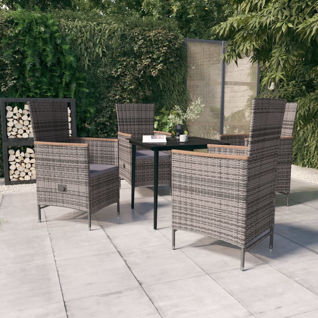 5-delige Tuinset met kussens grijs is nu te koop bij PeponiXL, paradijselijk wonen!