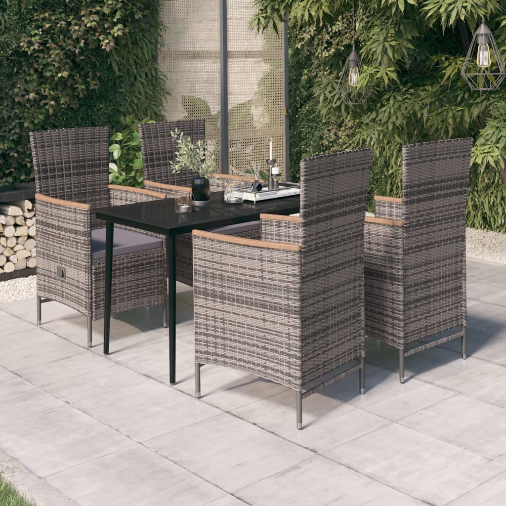 5-delige Tuinset met kussens grijs is nu te koop bij PeponiXL, paradijselijk wonen!