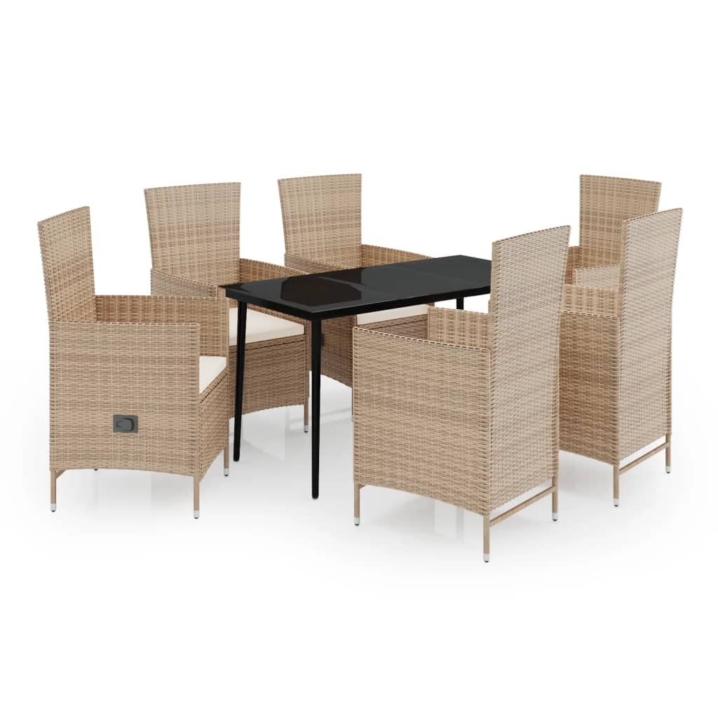 7-delige Tuinset met kussens beige is nu te koop bij PeponiXL, paradijselijk wonen!