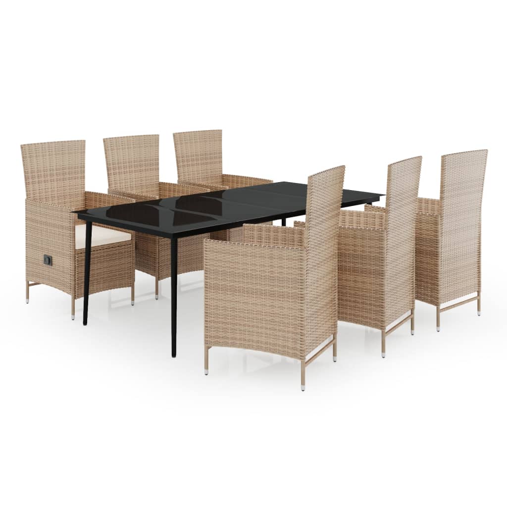 7-delige Tuinset met kussens beige is nu te koop bij PeponiXL, paradijselijk wonen!