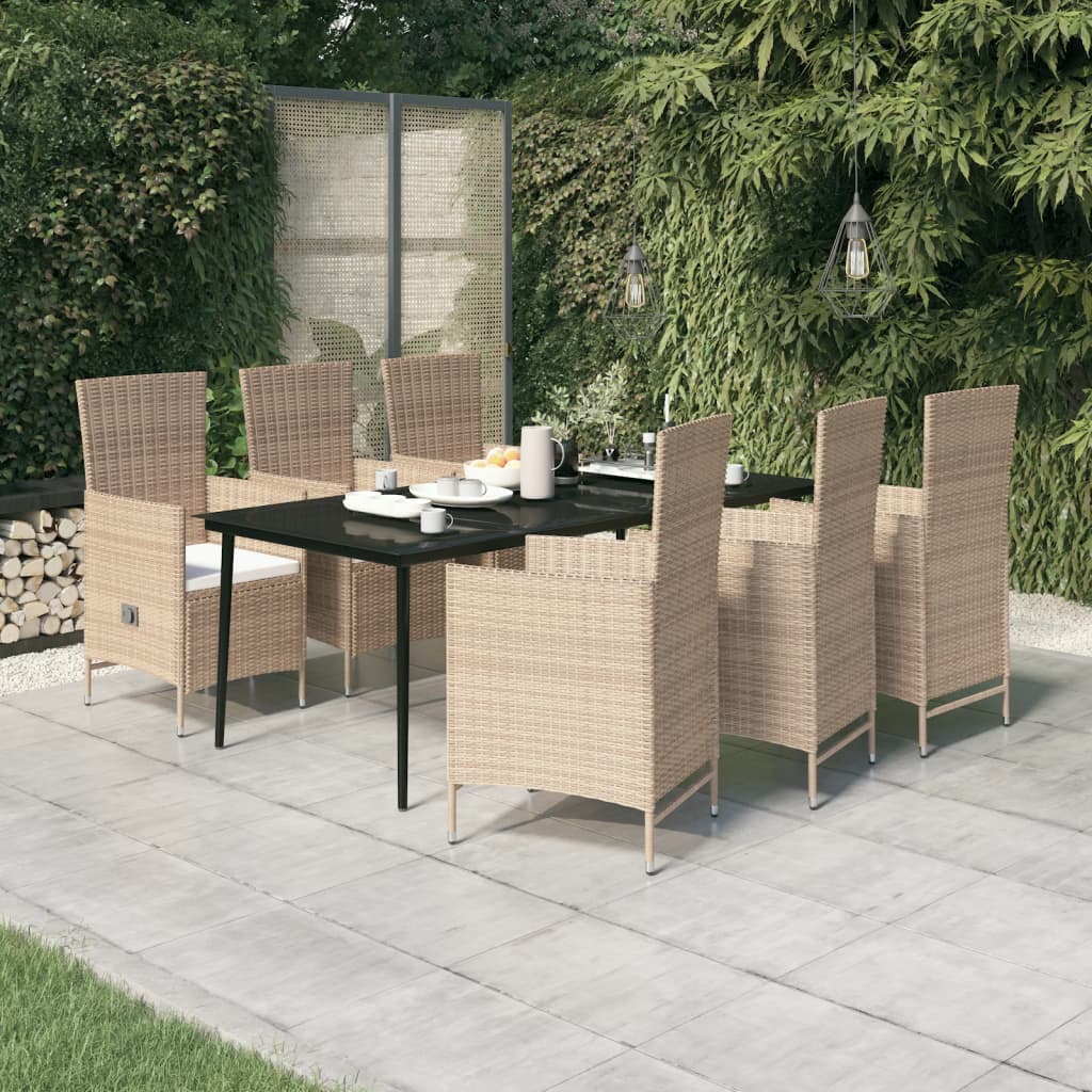 7-delige Tuinset met kussens beige is nu te koop bij PeponiXL, paradijselijk wonen!