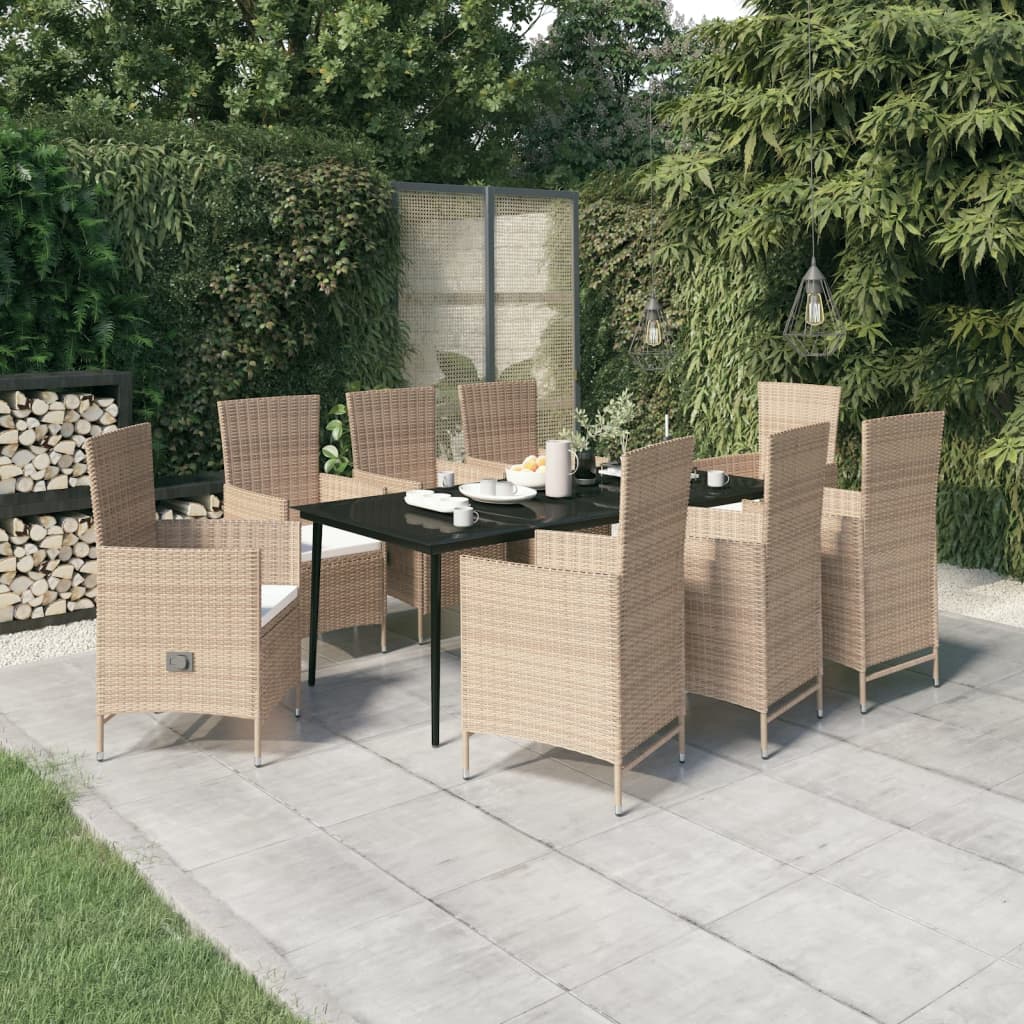 9-delige Tuinset met kussens beige is nu te koop bij PeponiXL, paradijselijk wonen!