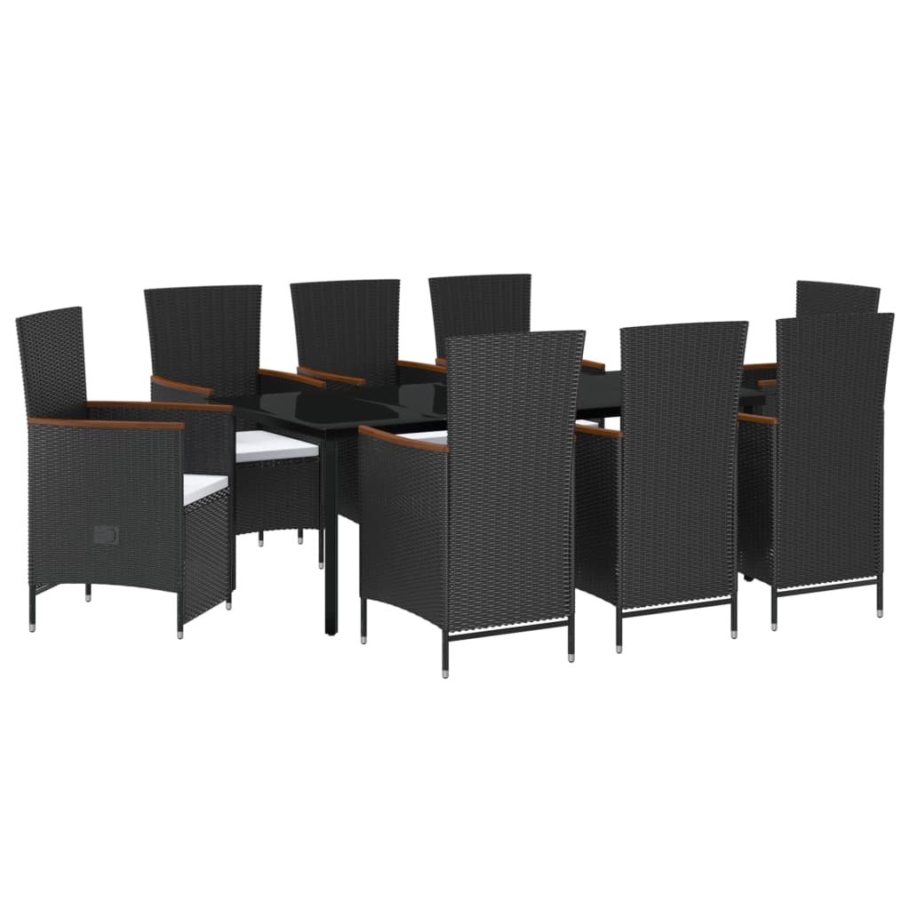 9-delige Tuinset met kussens zwart is nu te koop bij PeponiXL, paradijselijk wonen!