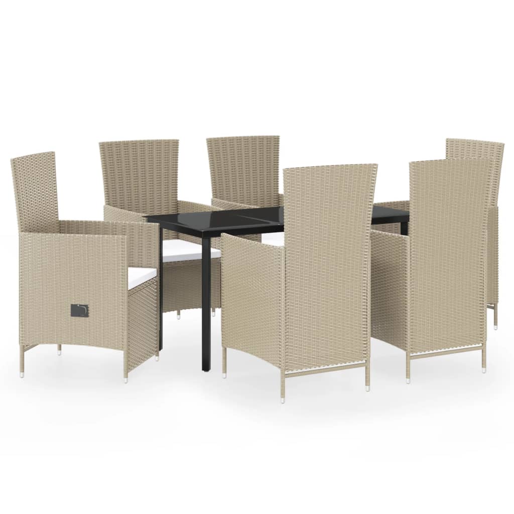 7-delige Tuinset met kussens beige is nu te koop bij PeponiXL, paradijselijk wonen!