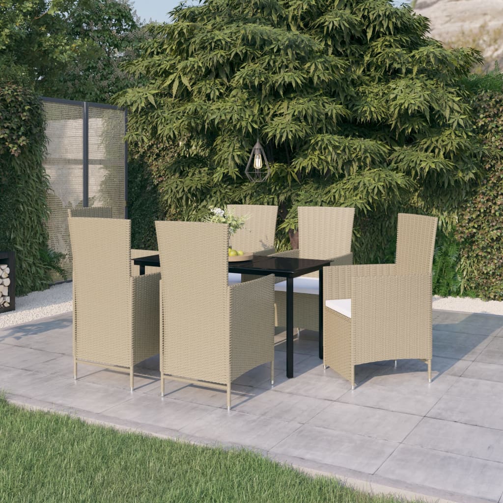 7-delige Tuinset met kussens beige is nu te koop bij PeponiXL, paradijselijk wonen!