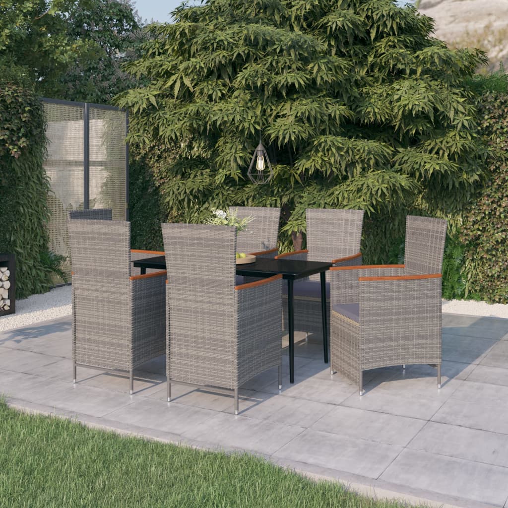 7-delige Tuinset met kussens grijs is nu te koop bij PeponiXL, paradijselijk wonen!