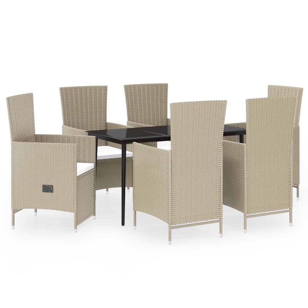 7-delige Tuinset met kussens beige is nu te koop bij PeponiXL, paradijselijk wonen!